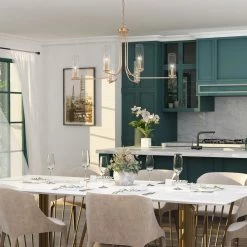 LNC Home- Classic Gold Chandelier- 6 Lights-Clearance