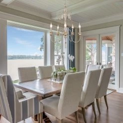 LNC- Rustic Grey Wash Chandelier -5 Lights