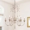 LNC Home- Rustic Grey Wash Chandelier - 6 Lights-Open Box
