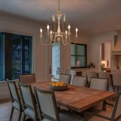 LNC- Rustic Grey Wash Chandelier - 6 Lights Hot Sale