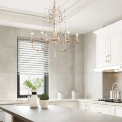 LNC- Rustic Grey Wash Chandelier - 6 Lights Hot Sale