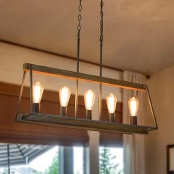 LNC Triangle Cage Island Chandelier 5 Lights Hot Sale