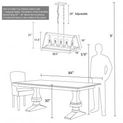LNC Triangle Cage Island Chandelier 5 Lights Hot Sale