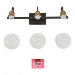 Modern LNC Minimalist Brass And Rustic Brown Vanity Lights - 3 Lights Hot Sale
