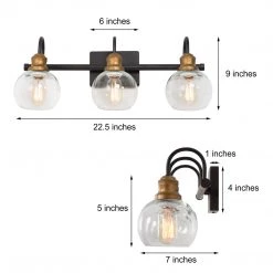 Modern LNC Minimalist Brass And Rustic Brown Vanity Lights - 3 Lights Hot Sale