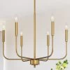 Hot Sale LNC Simplistic Modern Gold Chandelier- 6 Lights