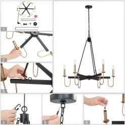 LNC- Sleekly Modern Chandelier 6 Lights