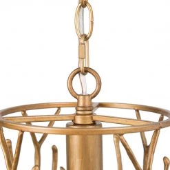 Modern Lighting LNC Open Cylindrical Brass Pendant 1 Light