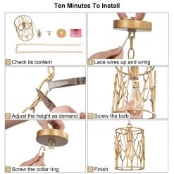 Modern Lighting LNC Open Cylindrical Brass Pendant 1 Light