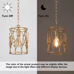 Modern Lighting LNC Open Cylindrical Brass Pendant 1 Light