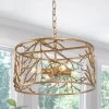 Modern LNC- Tree-branch Drum Shape Gold Chandelier 4 Lights