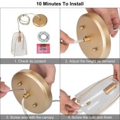 Modern Lighting LNC Gold Glass Jug Pendant