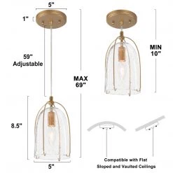 Modern Lighting LNC Gold Glass Jug Pendant