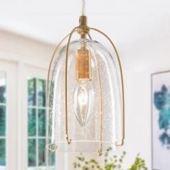 Modern Lighting LNC Gold Glass Jug Pendant