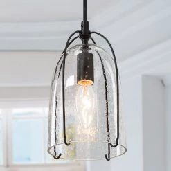 Modern Lighting LNC Black Glass Jug Lantern Pendant