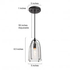 Modern Lighting LNC Black Glass Jug Lantern Pendant