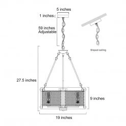 Uolfin LNC- Wooden Drum Shape Chandelier- 5 Lights Hot Sale