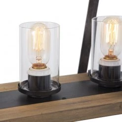 LNC Home- Modern Farmhouse And Industrial Linear Island Chandelier- 4 Lights-Clearance