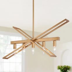 LNC- Modern Futuristic Linear Island Chandelier- 5 Lights