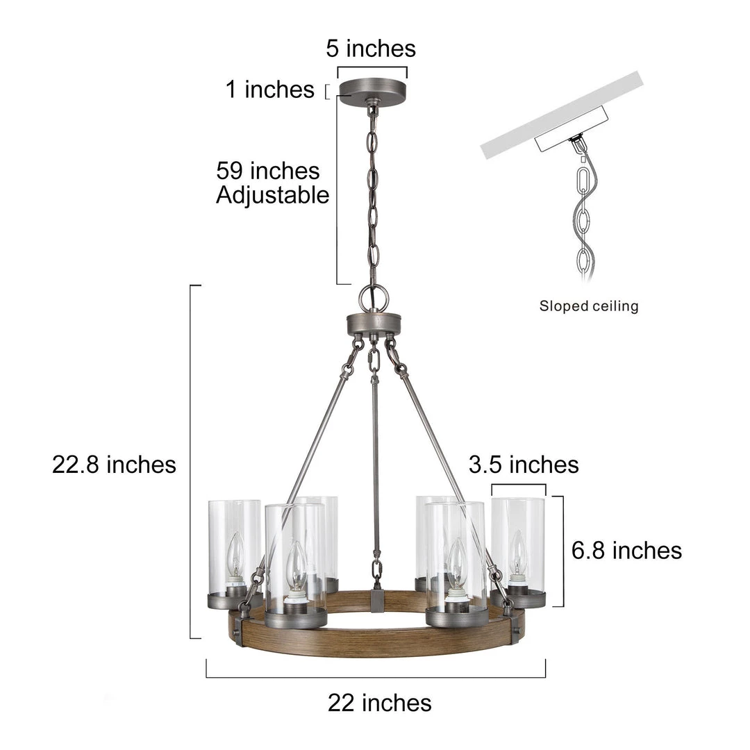 Hot Sale LNC- Wooden Wheel Chandelier - 6 Lights 8 Hot Sale LNC- Wooden Wheel Chandelier - 6 Lights