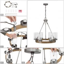 Hot Sale LNC- Wooden Wheel Chandelier - 6 Lights 21 Hot Sale LNC- Wooden Wheel Chandelier - 6 Lights