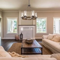 Hot Sale LNC- Wooden Wheel Chandelier - 6 Lights 16 Hot Sale LNC- Wooden Wheel Chandelier - 6 Lights