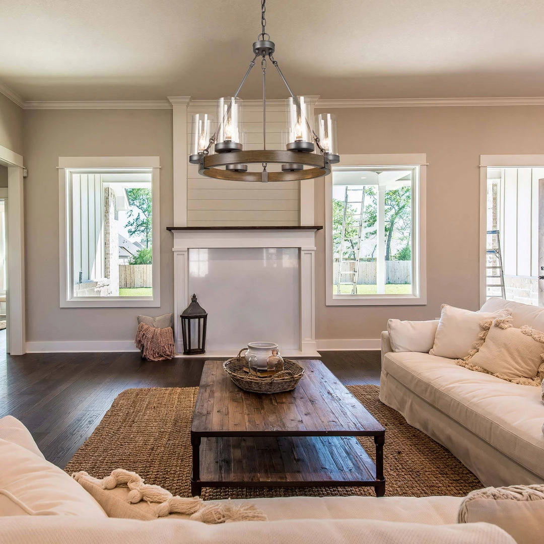 Hot Sale LNC- Wooden Wheel Chandelier - 6 Lights 7 Hot Sale LNC- Wooden Wheel Chandelier - 6 Lights