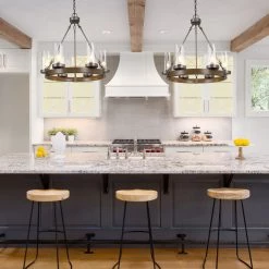 Hot Sale LNC- Wooden Wheel Chandelier - 6 Lights 14 Hot Sale LNC- Wooden Wheel Chandelier - 6 Lights