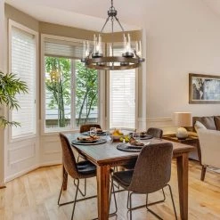 Hot Sale LNC- Wooden Wheel Chandelier - 6 Lights