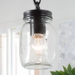Lighting LNC Mason Jar Single Pendant-Clearance