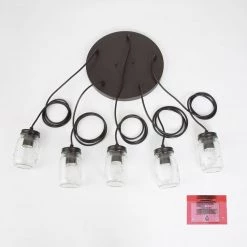 LNC Mason Jar Flush Ceiling Light - 5 Light-Clearance Lighting