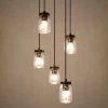 LNC Mason Jar Flush Ceiling Light - 5 Light-Clearance Lighting