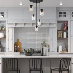 LNC Mason Jar Flush Ceiling Light - 5 Light-Clearance Lighting