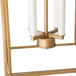 Modern LNC- Golden Cubed Cage Chandelier -4 Lights