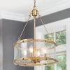LNC- Modern Bubble Glass Drum Chandeliers-6 Lights