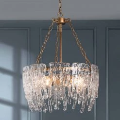 Modern LNC- Pouring Water Inspiration Crystal Chandelier - 4 Lights