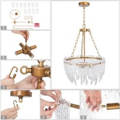 Modern LNC- Pouring Water Inspiration Crystal Chandelier - 4 Lights