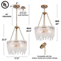 Modern LNC- Pouring Water Inspiration Crystal Chandelier - 4 Lights