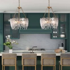 Modern LNC- Pouring Water Inspiration Crystal Chandelier - 4 Lights