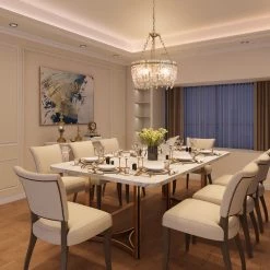 Modern LNC- Pouring Water Inspiration Crystal Chandelier - 4 Lights