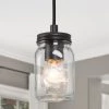 LNC Home- Mason Jar Simple Glass Pendant- 1 Light-Clearance Lighting 1 LNC Home- Mason Jar Simple Glass Pendant- 1 Light-Clearance Lighting