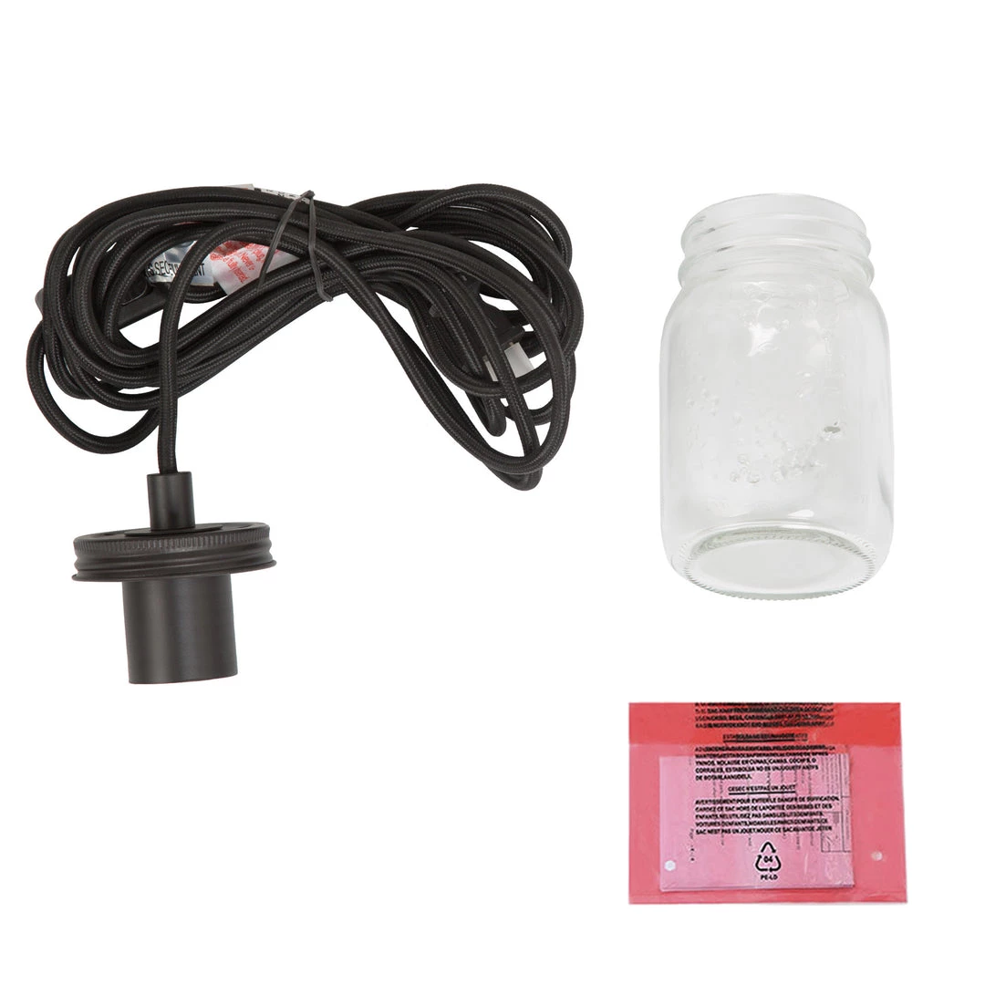 LNC Home- Mason Jar Simple Glass Pendant- 1 Light-Clearance Lighting 12 LNC Home- Mason Jar Simple Glass Pendant- 1 Light-Clearance Lighting