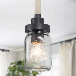 LNC Modern Farmhouse Mason Jar Pendant
