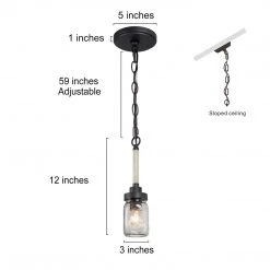 LNC Modern Farmhouse Mason Jar Pendant