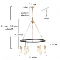 LNC- Modern Style Golden Wheel Chandelier- 6 Lights Hot Sale 17 LNC- Modern Style Golden Wheel Chandelier- 6 Lights Hot Sale