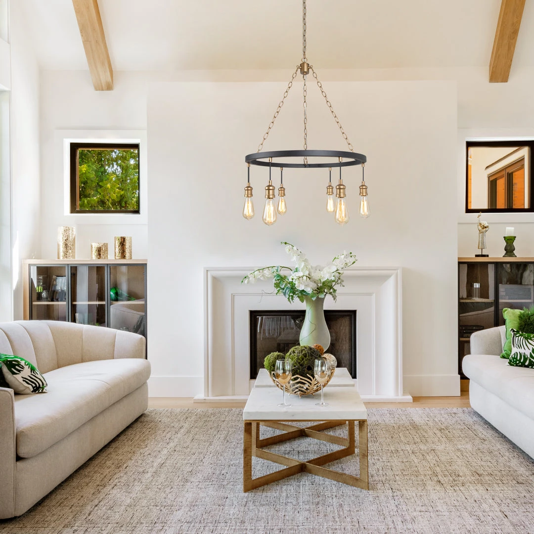 LNC- Modern Style Golden Wheel Chandelier- 6 Lights Hot Sale 6 LNC- Modern Style Golden Wheel Chandelier- 6 Lights Hot Sale