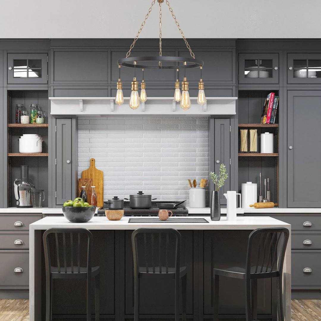 LNC- Modern Style Golden Wheel Chandelier- 6 Lights Hot Sale 4 LNC- Modern Style Golden Wheel Chandelier- 6 Lights Hot Sale