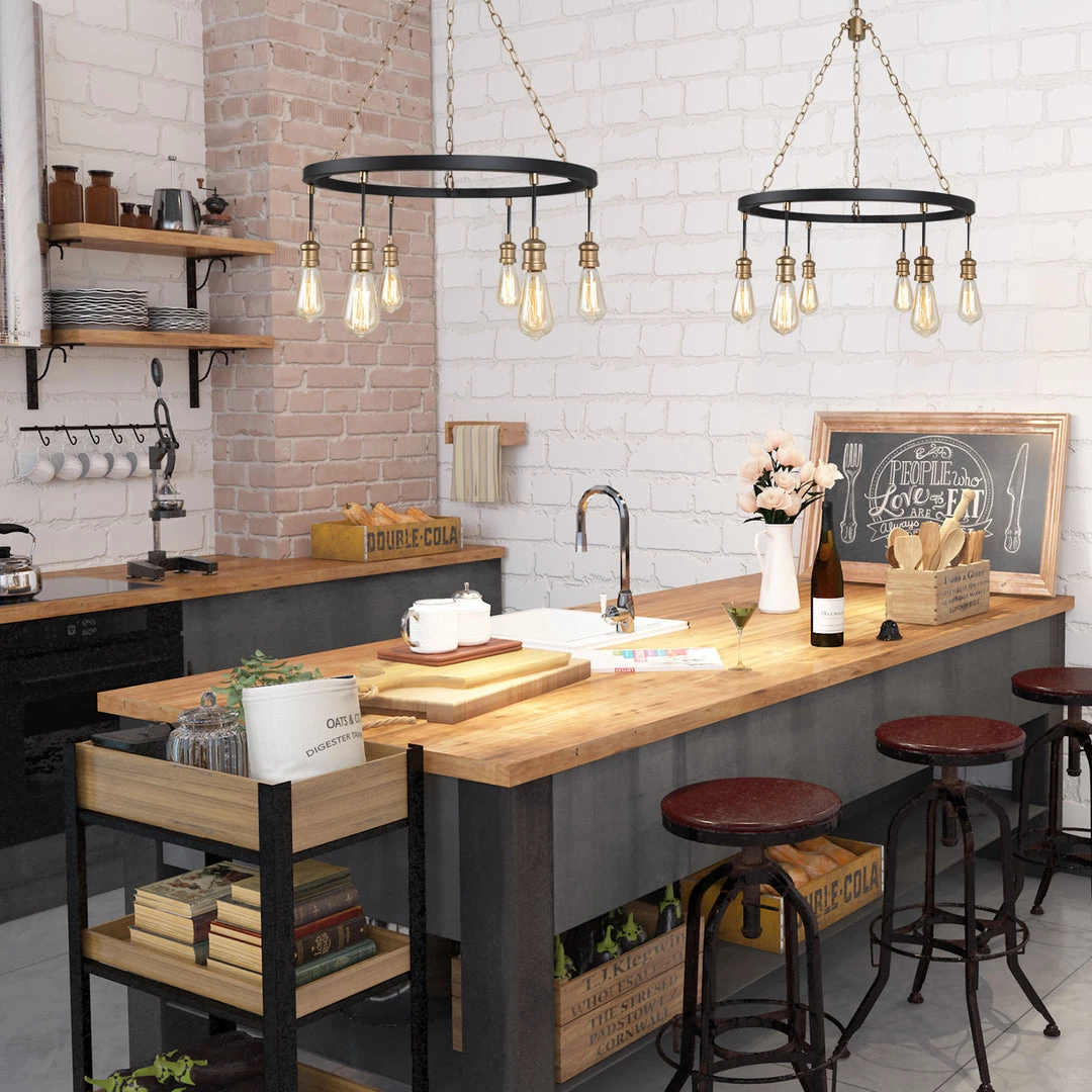 LNC- Modern Style Golden Wheel Chandelier- 6 Lights Hot Sale 5 LNC- Modern Style Golden Wheel Chandelier- 6 Lights Hot Sale