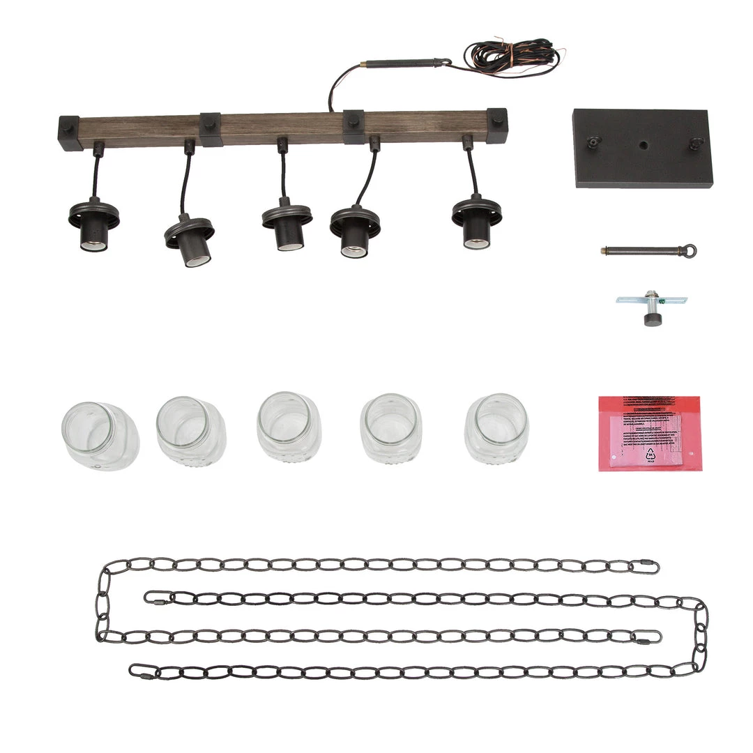 Hot Sale LNC- Mason Jar Linear Island Chandelier- 5 Lights 14 Hot Sale LNC- Mason Jar Linear Island Chandelier- 5 Lights