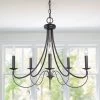 Modern Hot Sale LNC- Simple Black Metal Chandelier- 5 Lights